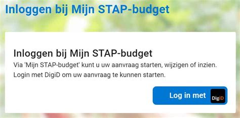 mijn budget inloggen.